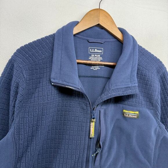LL Bean Jacket Women's 2X Plus Blue Zip Mountain Classic Windproof Fleece Preppy - Picture 3 of 10